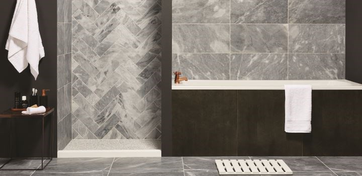 Original Style Castel Grey Marble Herringbone